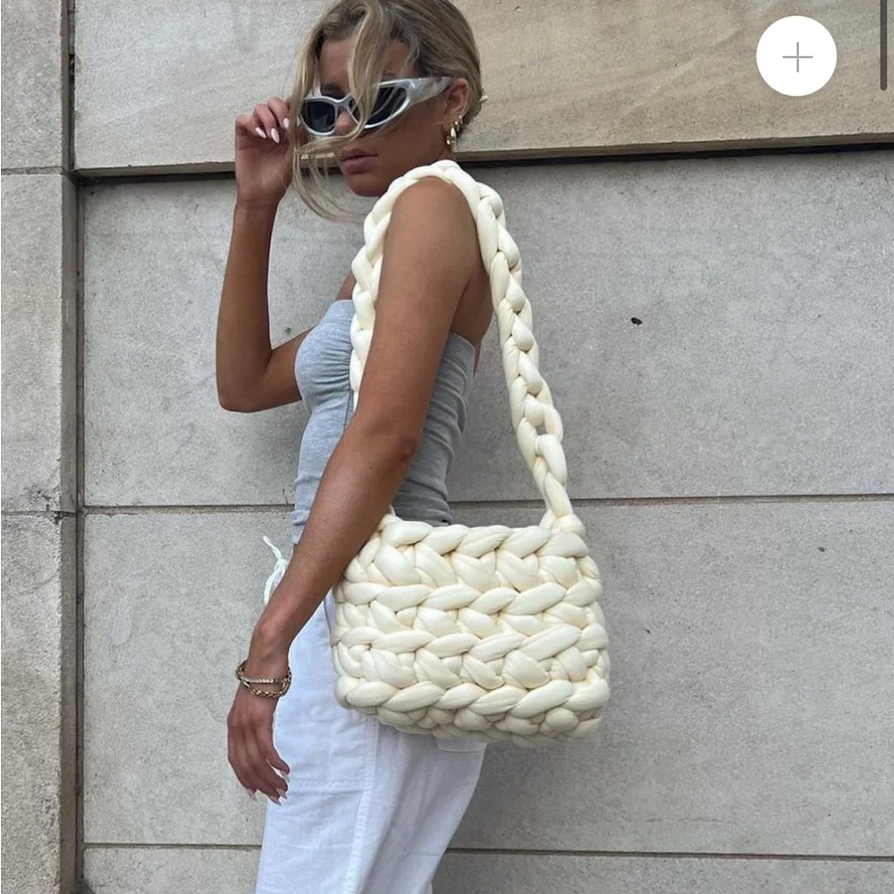 Cream Chunky Knit Purse NWOT